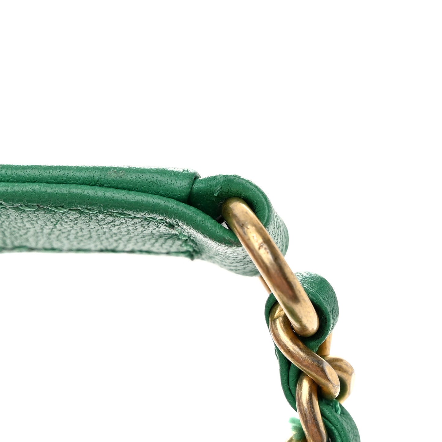 Caviar Quilted Small CC Filigree Vanity Case Green