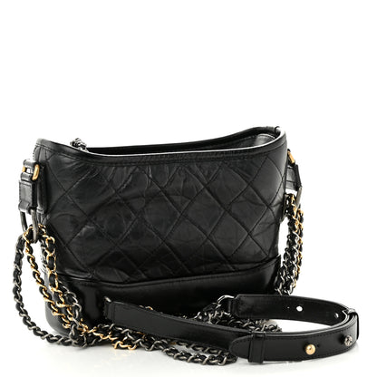 Chanel Aged Calfskin Quilted Small Gabrielle Hobo Black 3 of 10