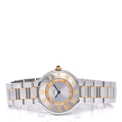 Cartier Stainless Steel 18K Yellow Gold 28mm Must De 21 Quartz Watch 3 of 6
