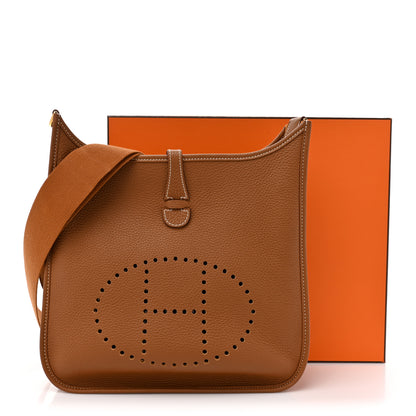 Hermes Taurillon Clemence Evelyne III PM Gold 12 of 12