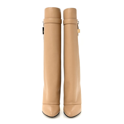 Givenchy Grained Calfskin Shark Lock Pant Boots 37 Beige 3 of 9