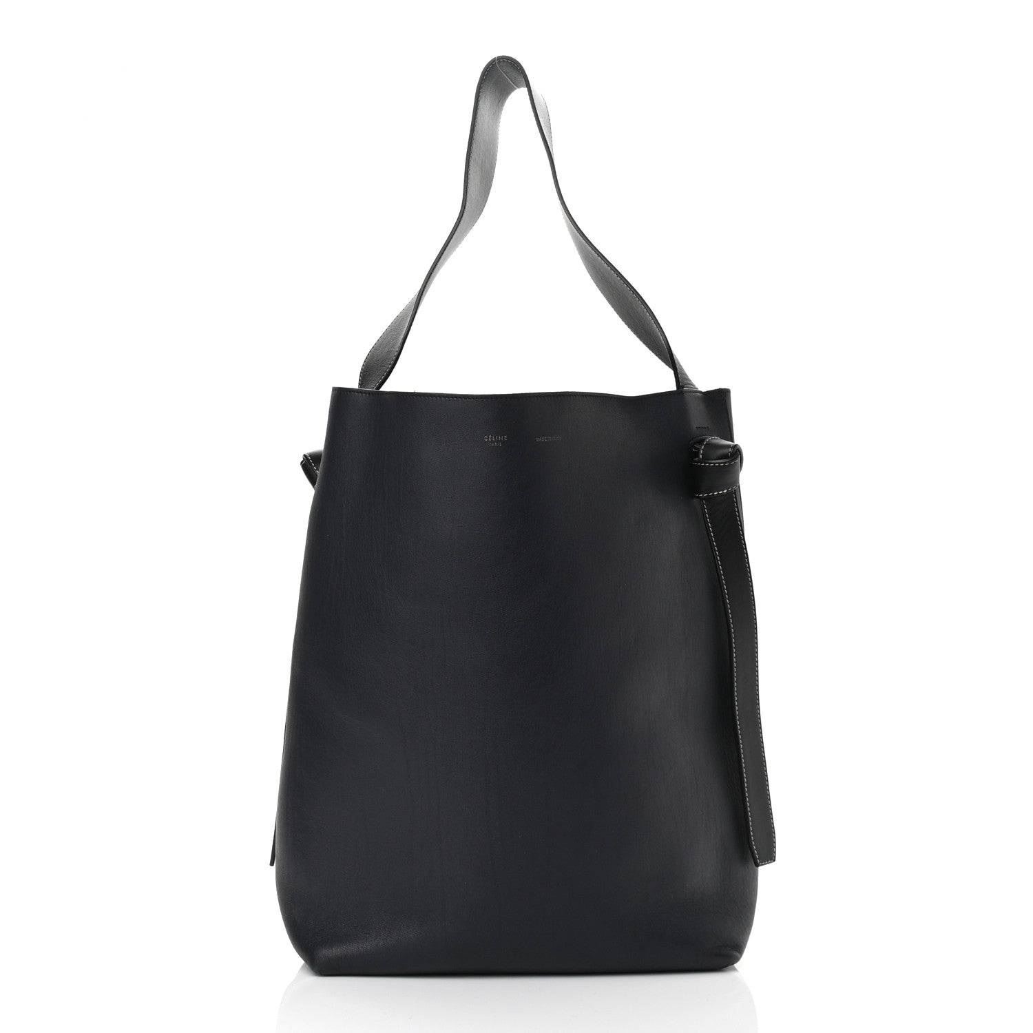 Celine Shiny Smooth Calfskin Small Twisted Cabas Navy Dark Green 2 of 10