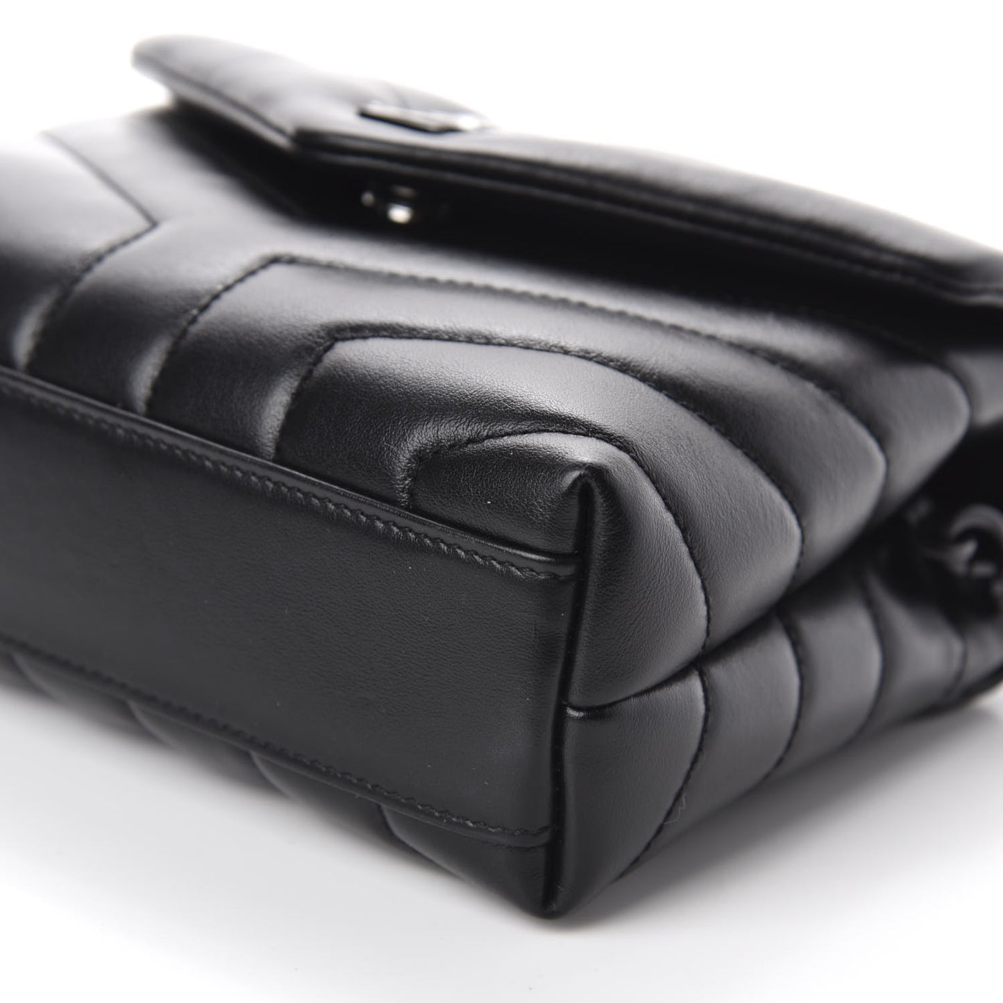 Calfskin Y Quilted Monogram Toy Loulou Crossbody Bag Black