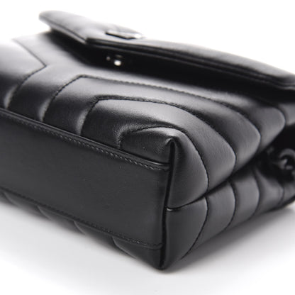 Saint Laurent Calfskin Y Quilted Monogram Toy Loulou Crossbody Bag Black 7 of 12