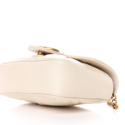 Gucci Calfskin Matelasse Super Mini GG Marmont Shoulder Bag White 7 of 10