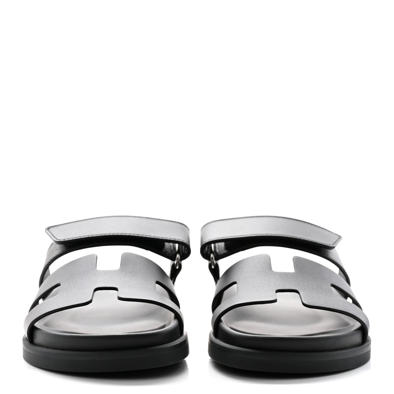 Hermes Calfskin Womens Chypre Sandals 36.5 Black 2 of 10