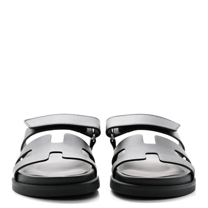 Hermes Calfskin Womens Chypre Sandals 36.5 Black 2 of 10
