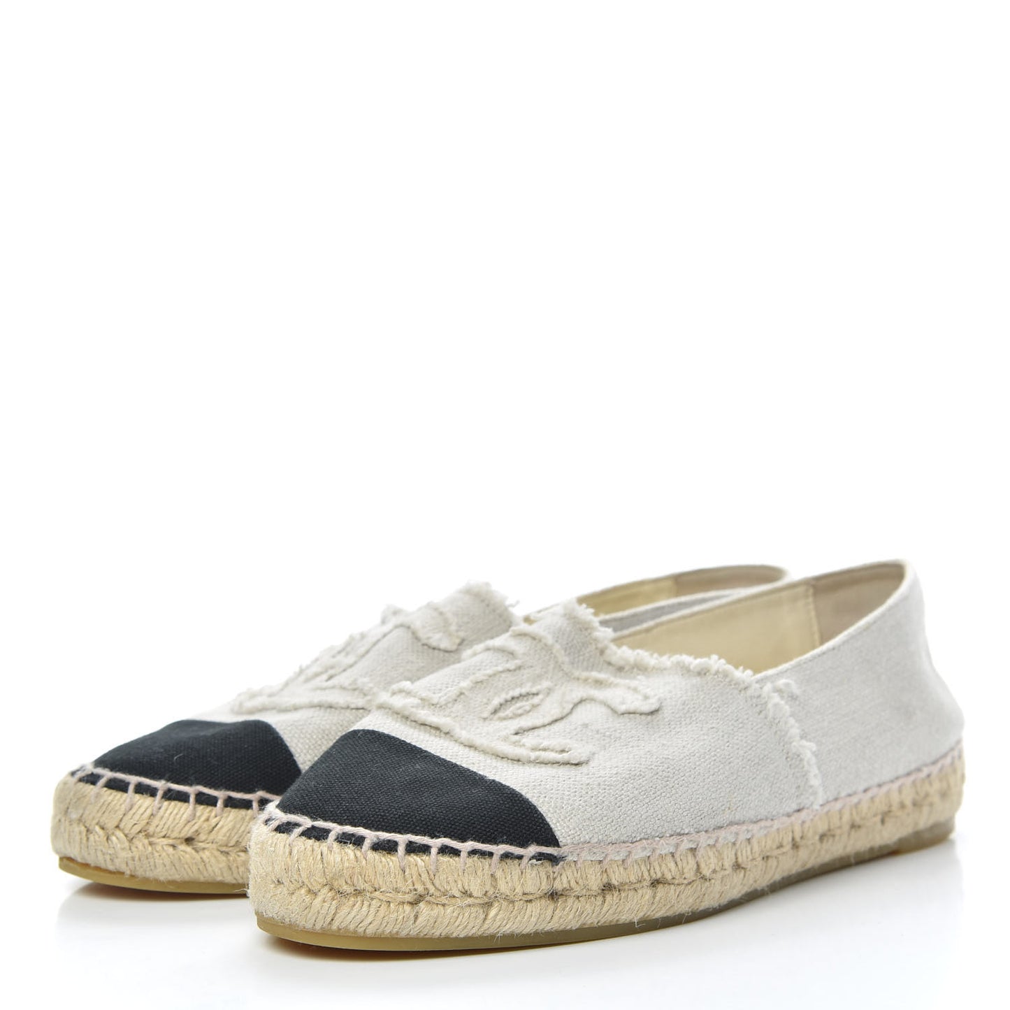 Linen CC Espadrilles 39 Beige Black