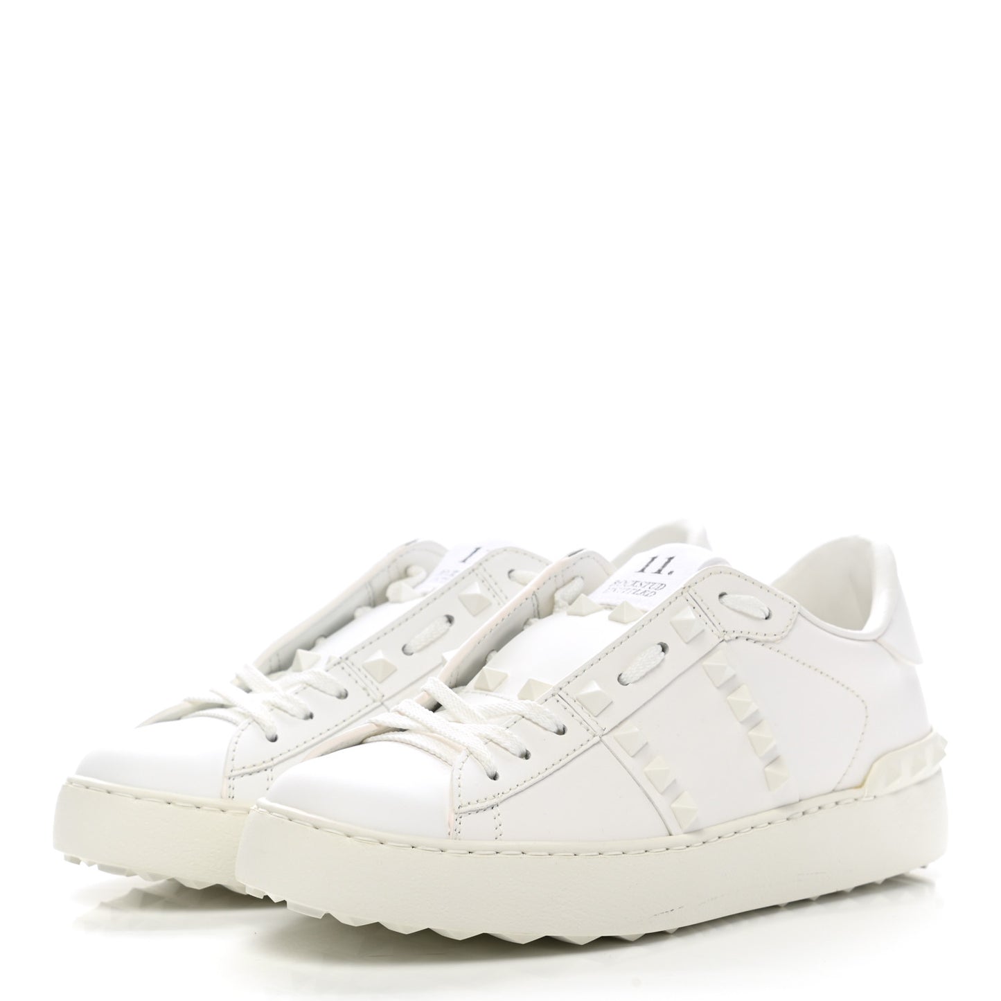 Calfskin Rockstud Untitled Open Sneakers 35.5 White