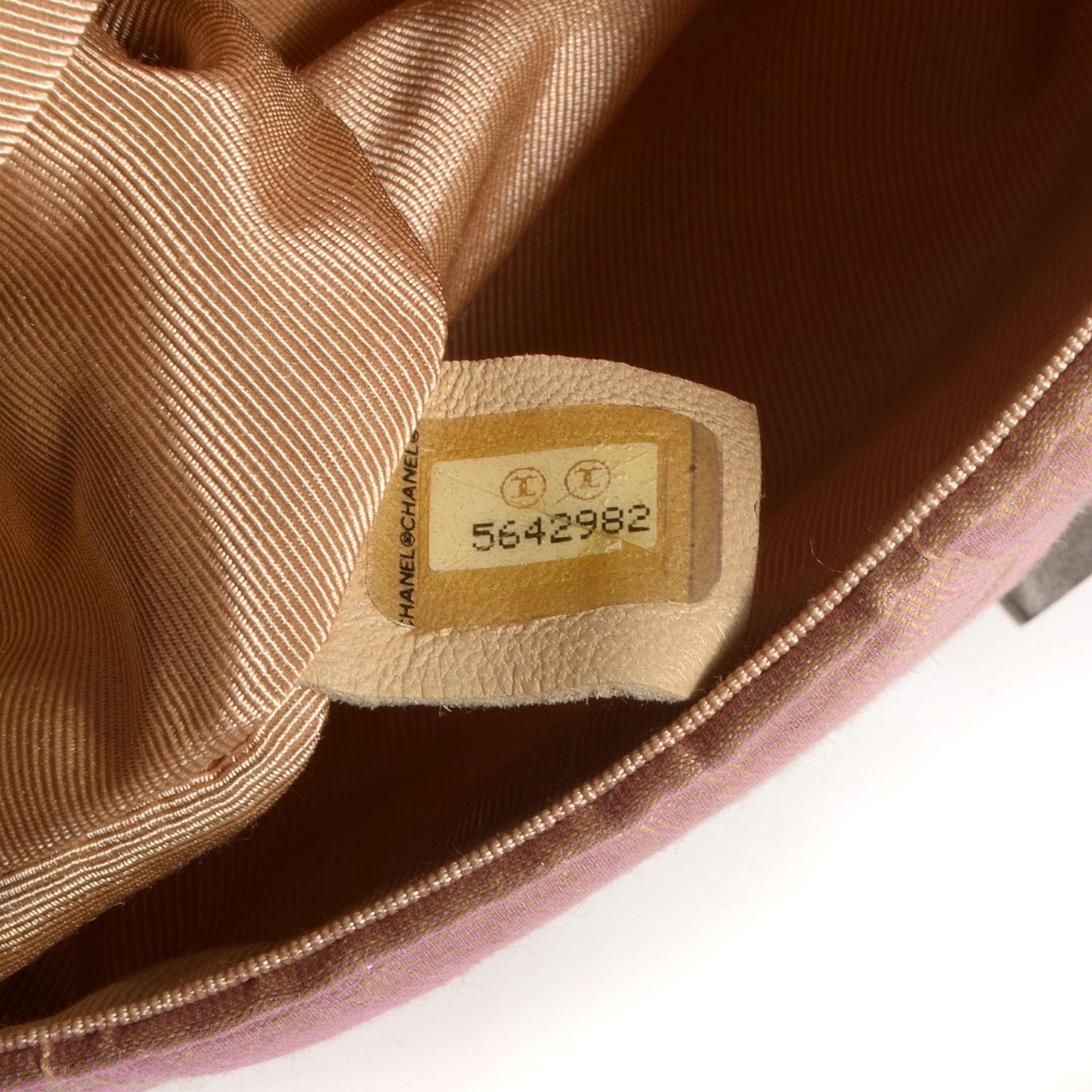 Iridescent Nylon Mademoiselle Flap Beige
