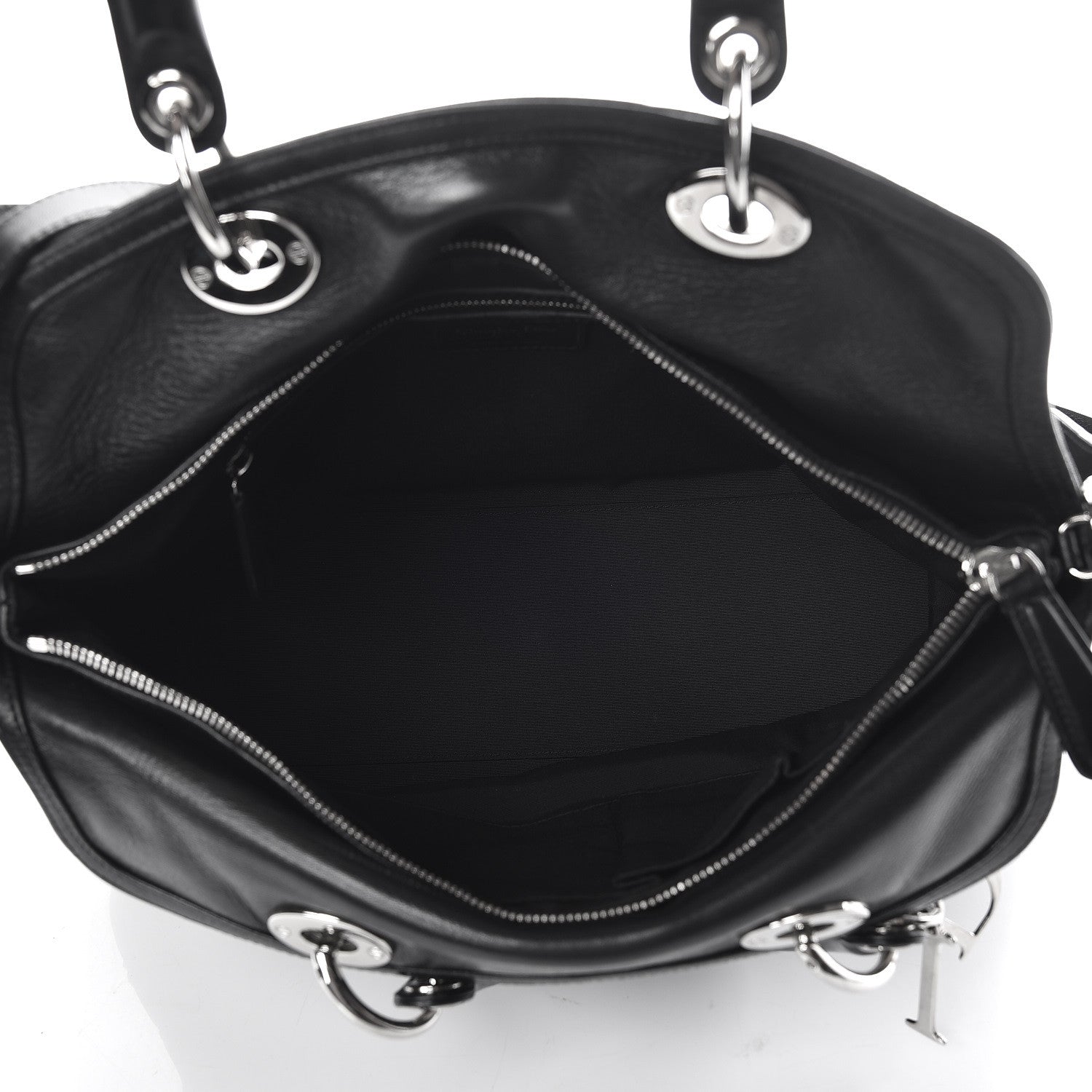 Christian Dior Lambskin Cannage Medium Granville Tote Black 8 of 19