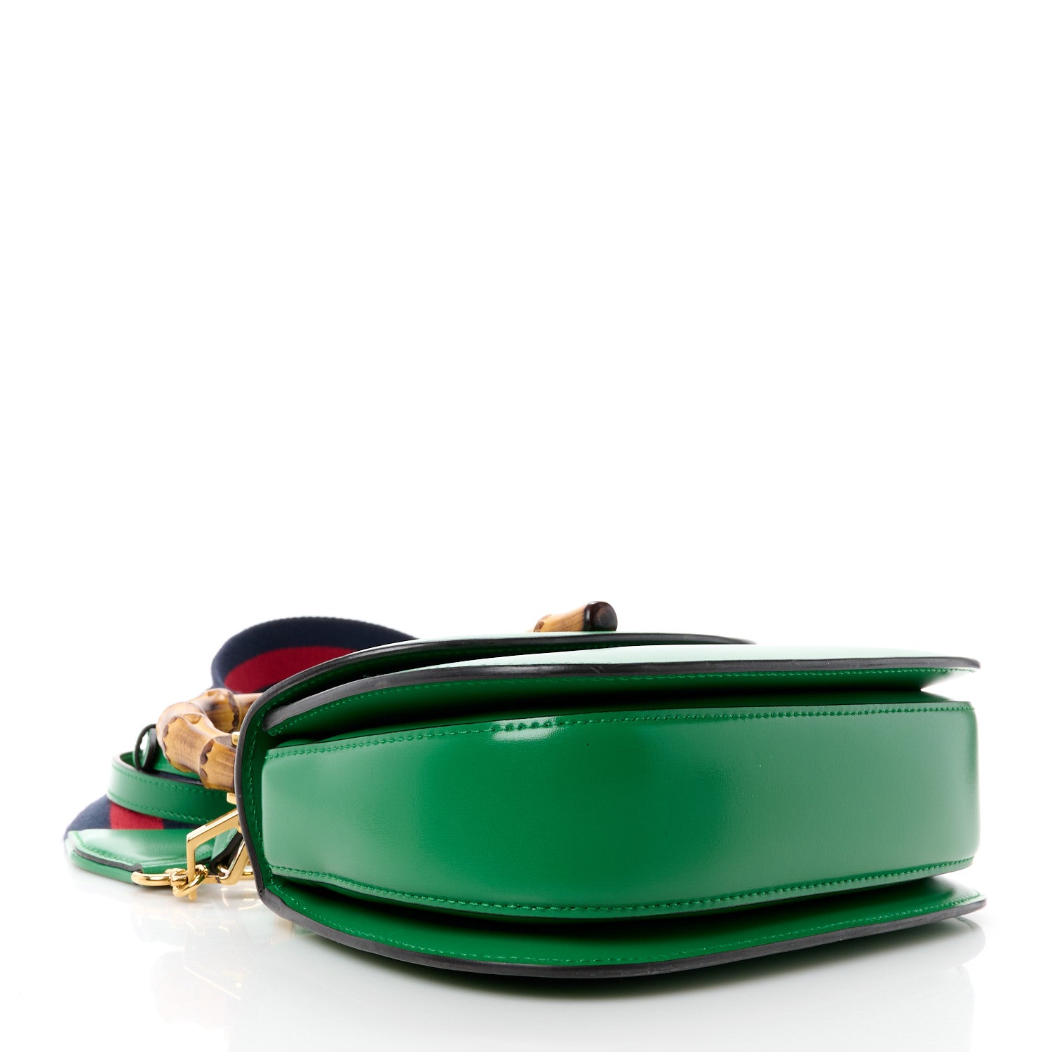 Gucci Boarded Dyana Lux Calfskin Web Small Bamboo 1947 Top Handle Bag Spring Green 6 of 15