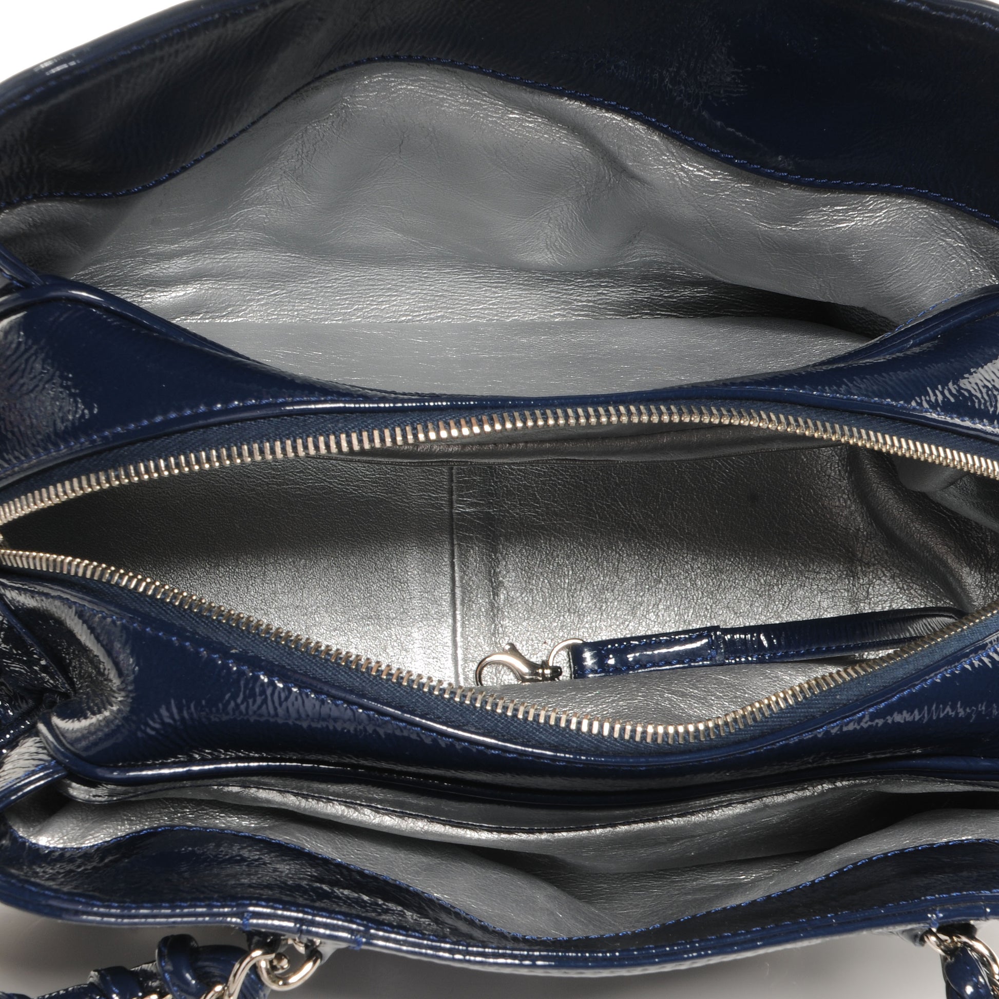 Chanel Patent Luxe Ligne Medium Tote Navy 5 of 7