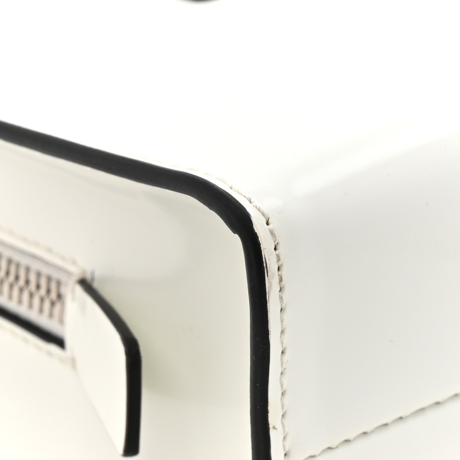 Prada Spazzolato Mini Re-Edition 1995 Double Handle Handbag White 8 of 11