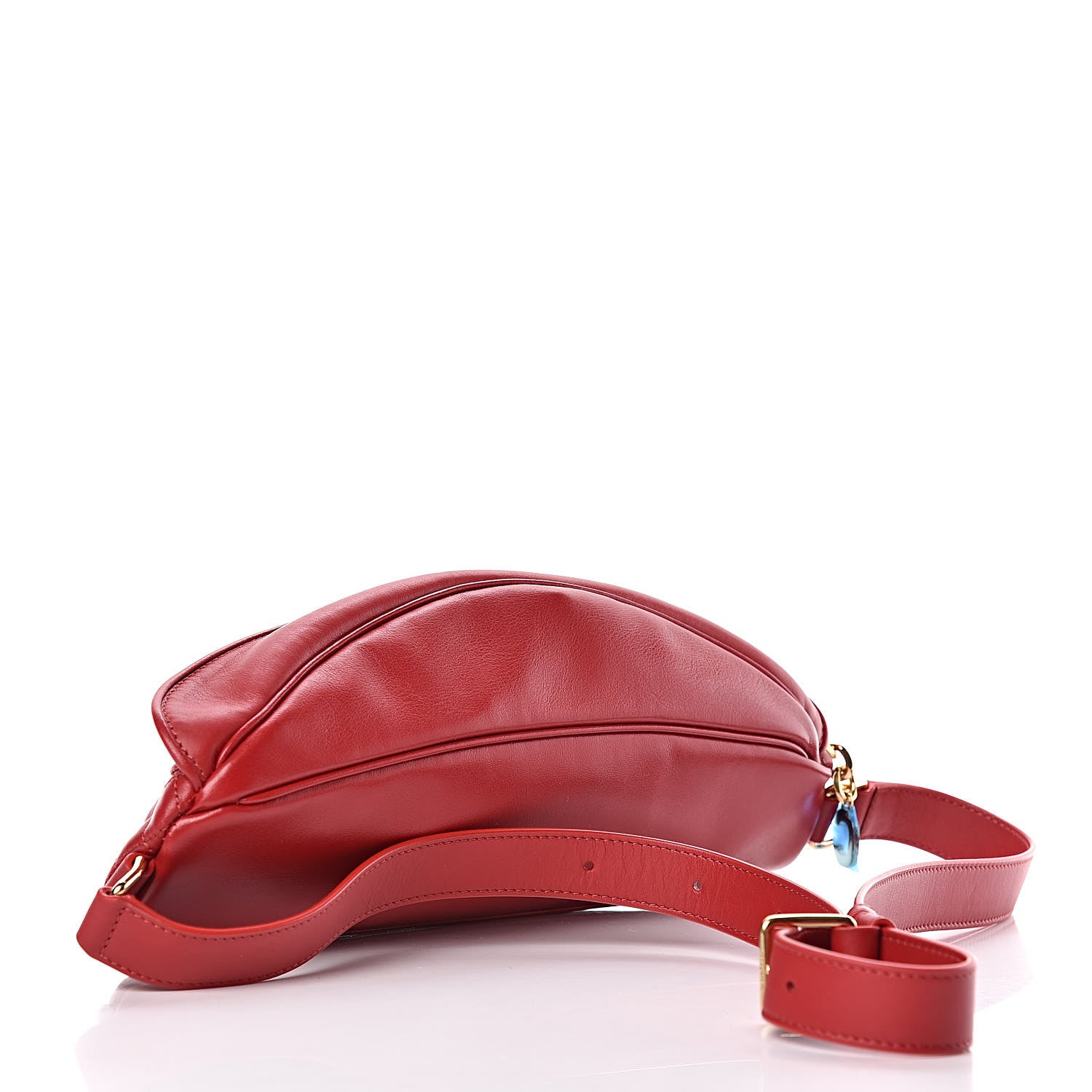 Celine Calfskin Quilted C Charm Belt Bag Red 3 of 9