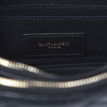 Saint Laurent Grained Lambskin Quilted Mini Becky Double Zip Bag Black 8 of 14
