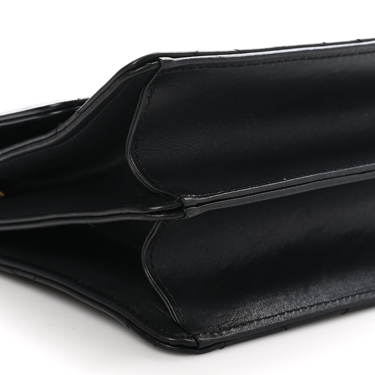 Calfskin Resin Quilted Mini Flap Black