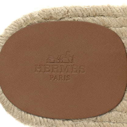 Hermes Calfskin Mens Antigua Espadrille Sandals 40 Naturel Safari 7 of 9