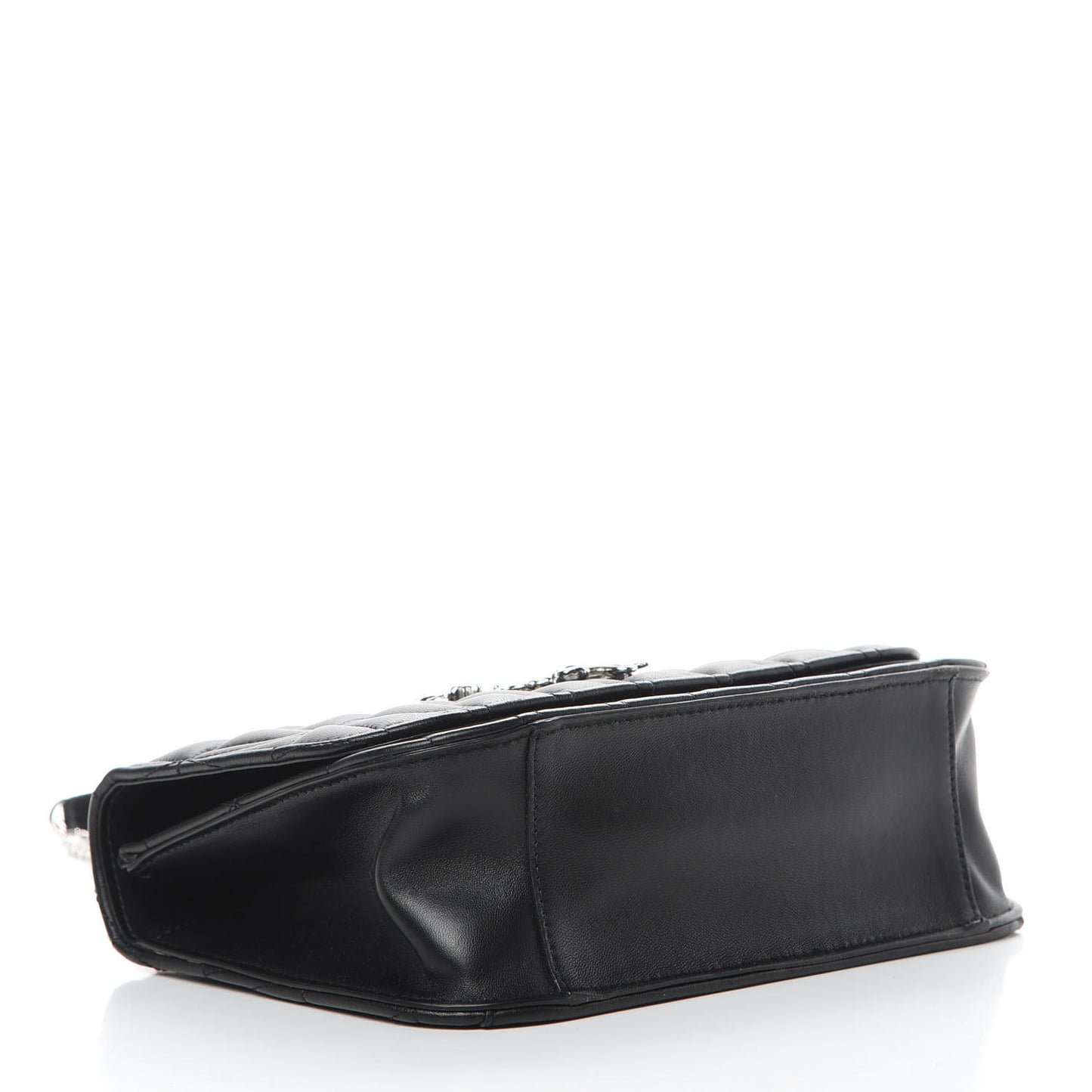 Nappa Quilted Virtus Top Handle Shoulder Bag Black