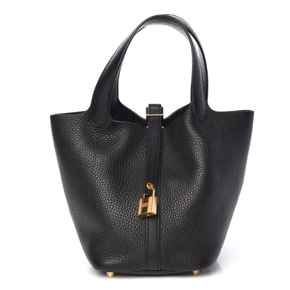 Hermes Taurillon Clemence Picotin Lock 18 PM Black 1 of 11