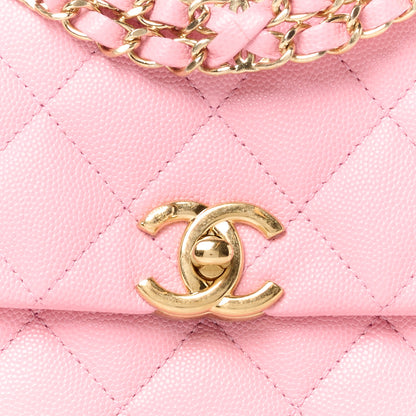 Chanel Caviar Quilted Mini Coco First Flap Pink 8 of 10
