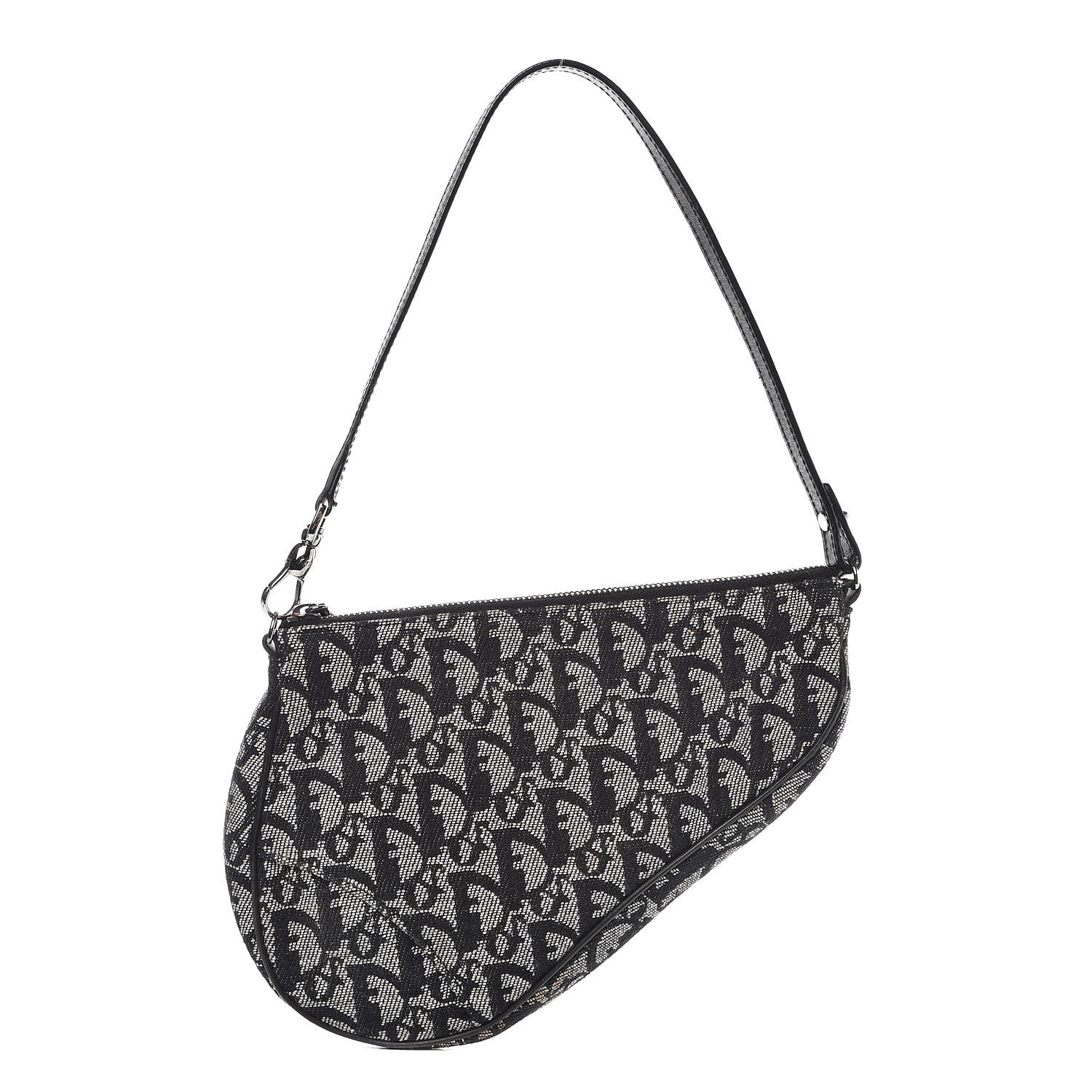 Christian Dior Monogram Mini Saddle Pochette Navy 1 of 8