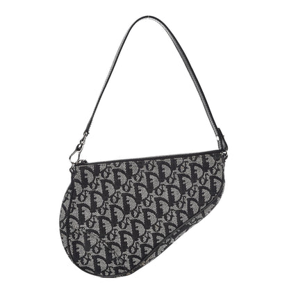 Christian Dior Monogram Mini Saddle Pochette Navy 1 of 8
