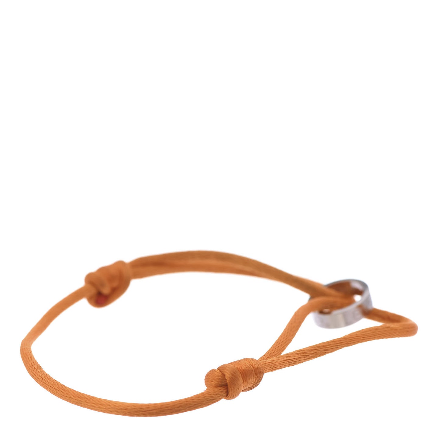 18K White Gold LOVE Adjustable Cord Bracelet Orange
