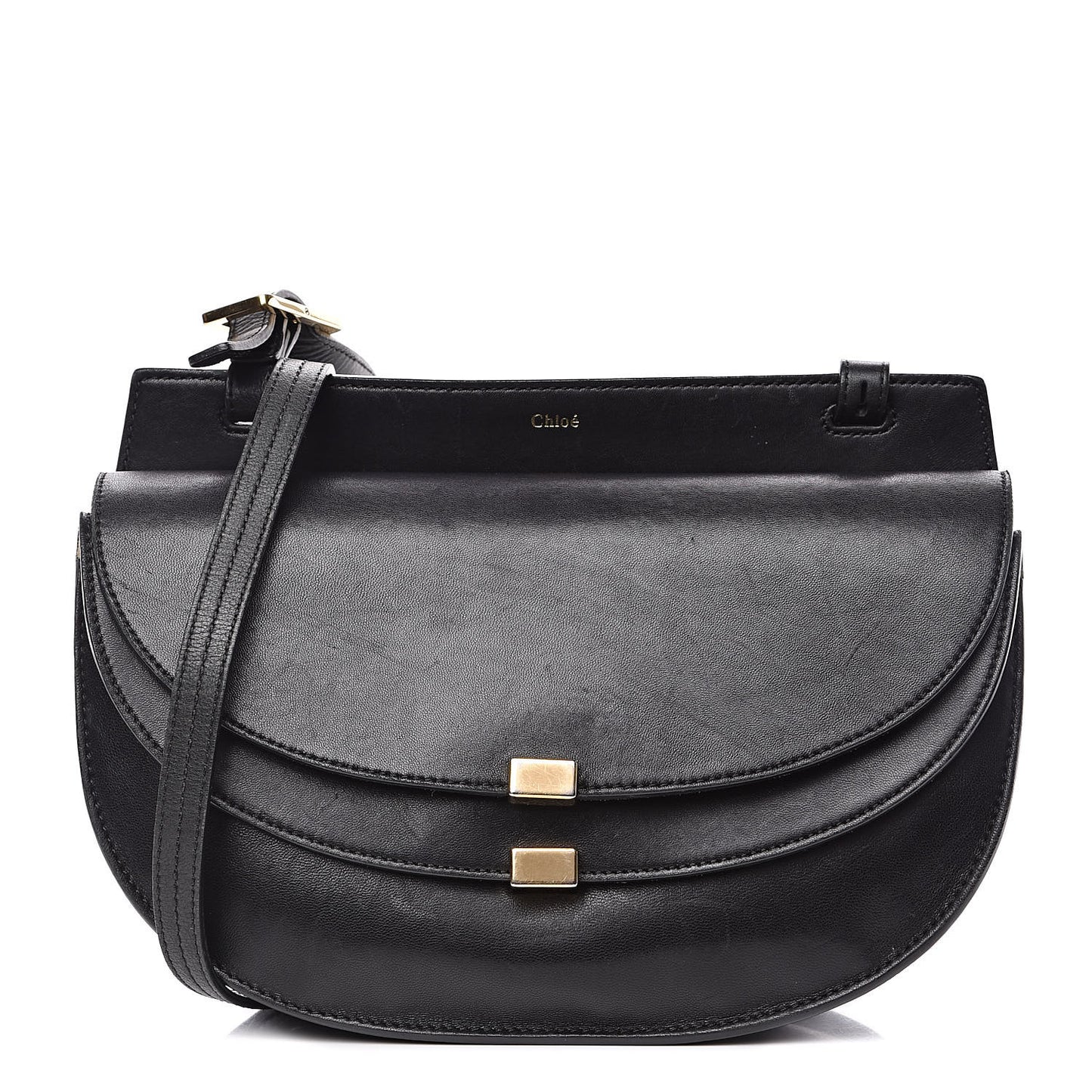 Calfskin Georgia Crossbody Bag Black