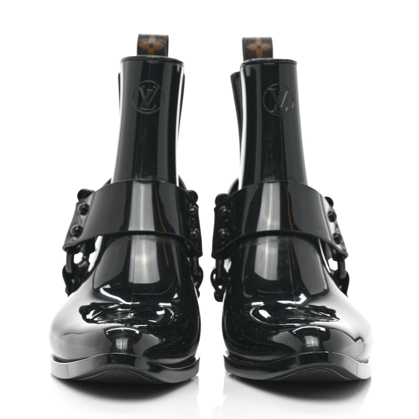 Rubber Monogram Rhapsody Ankle Boots 38 Black