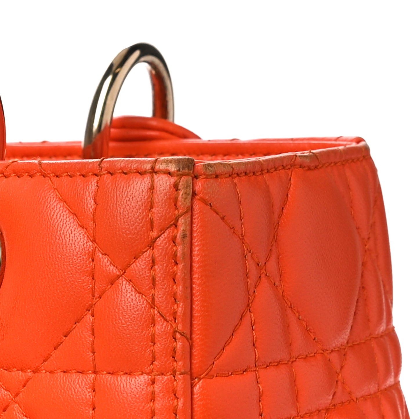 Lambskin Cannage Medium Lady Dior Orange
