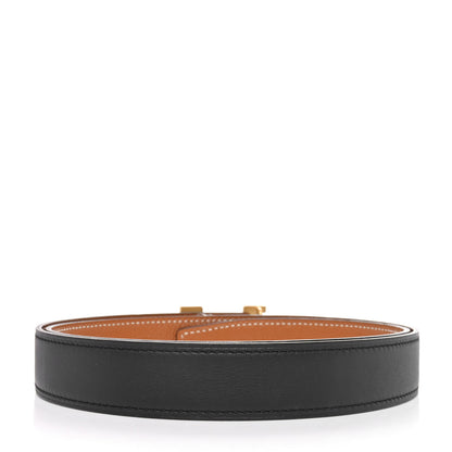 Hermes Swift Epsom 24mm Mini Constance H Belt  80 32 Black Gold 2 of 5