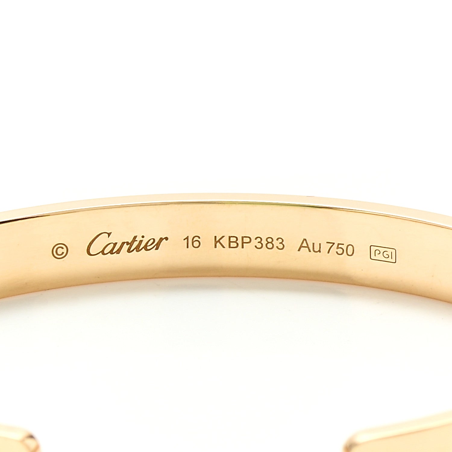 Cartier 18K Yellow Gold LOVE Cuff Bracelet 16 3 of 4