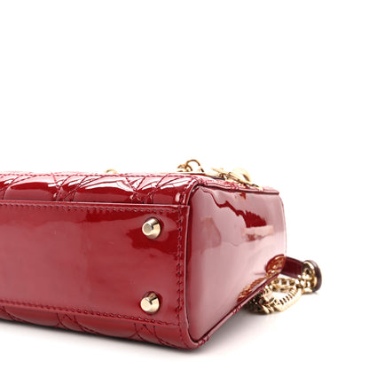 Christian Dior Patent Cannage Mini Lady Dior Red 9 of 9
