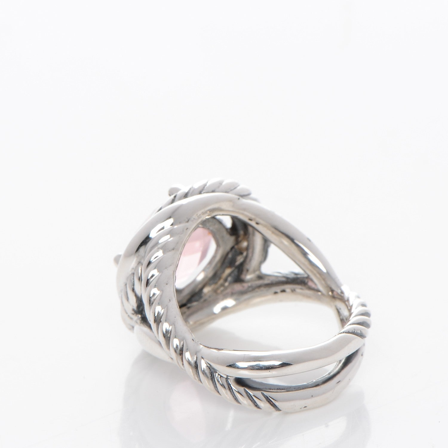 David Yurman Sterling Silver Morganite 11mm Infinity Ring 54 6.75 3 of 4