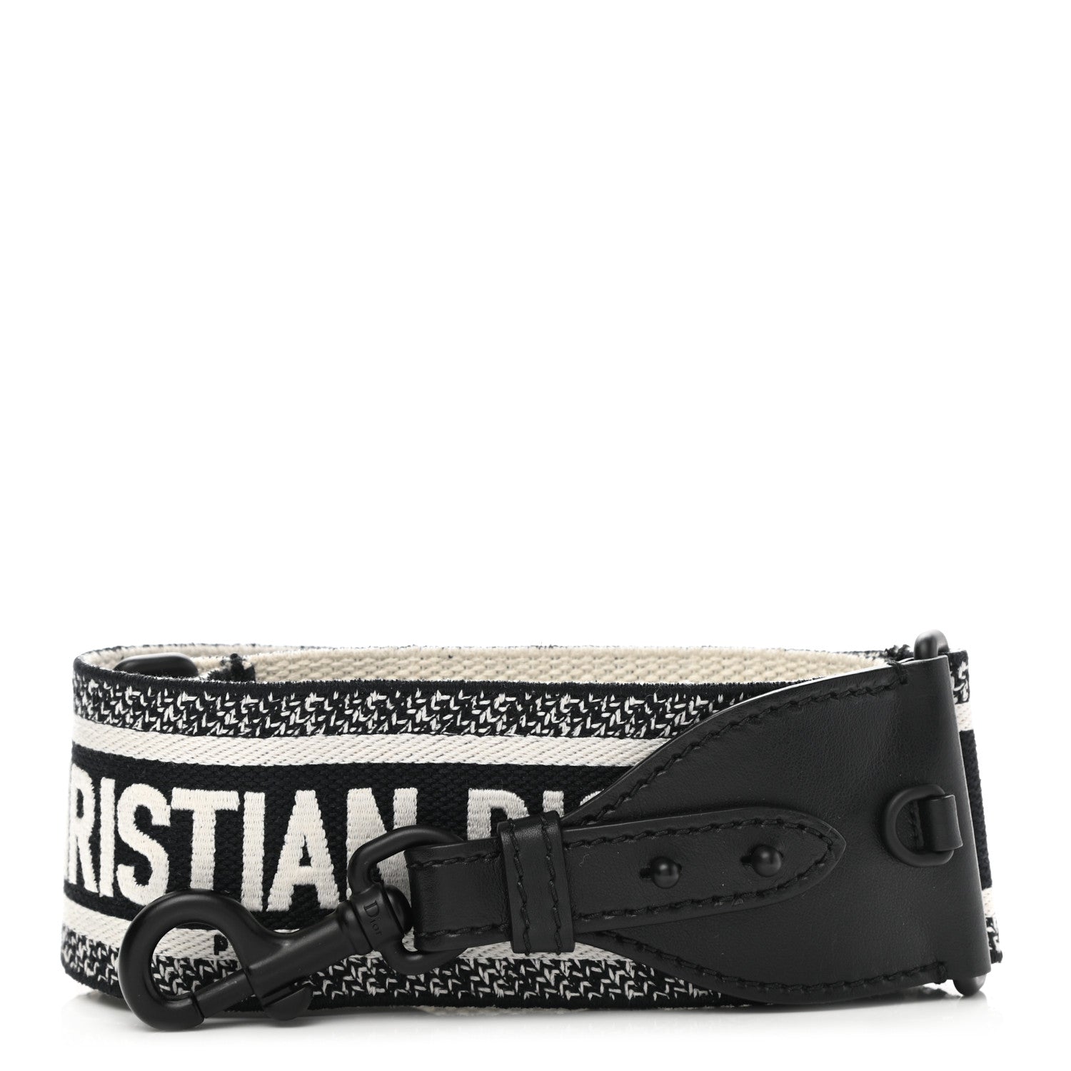 Christian Dior Canvas Embroidered Shoulder Strap Black Ultramatte 1 of 6