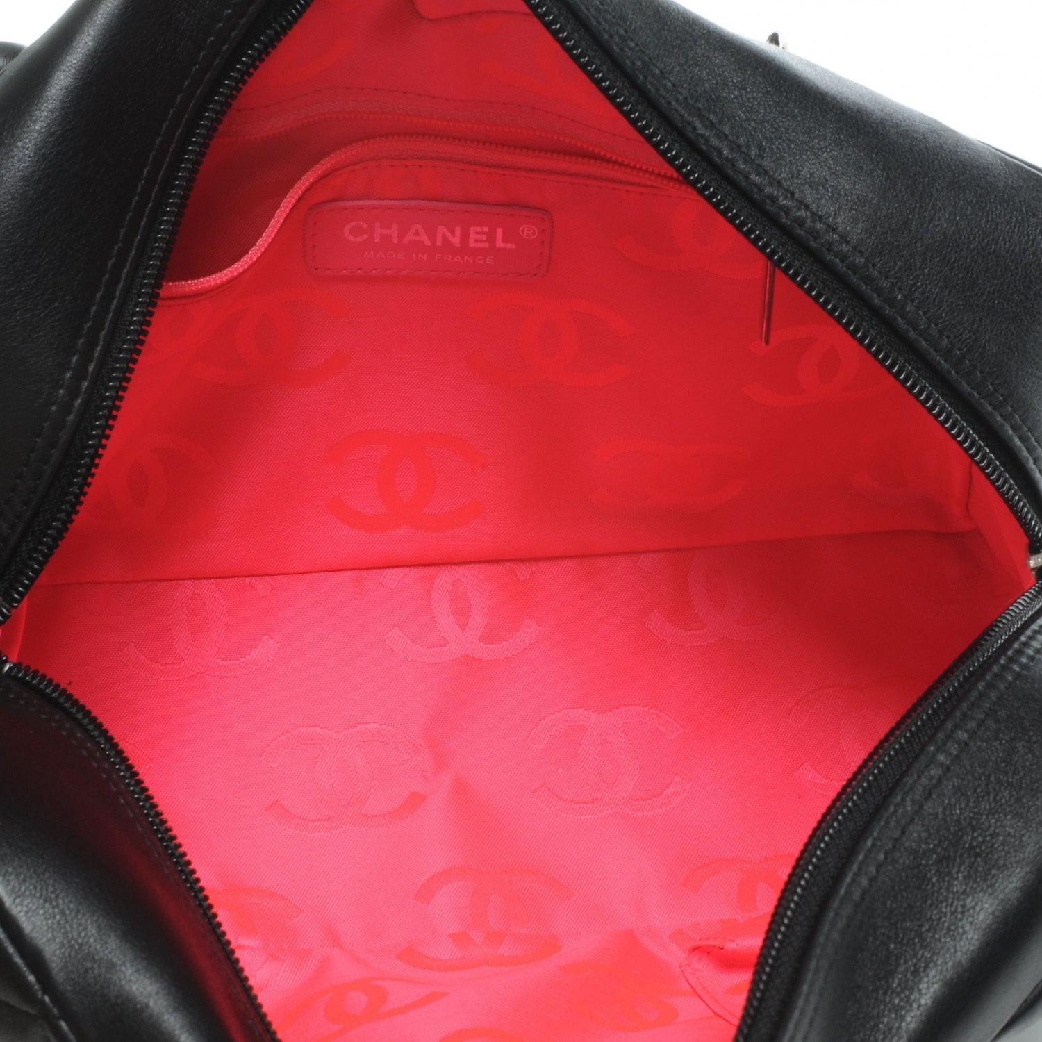 Chanel Calfskin Quilted Large Cambon Bowler Black White 5 of 7