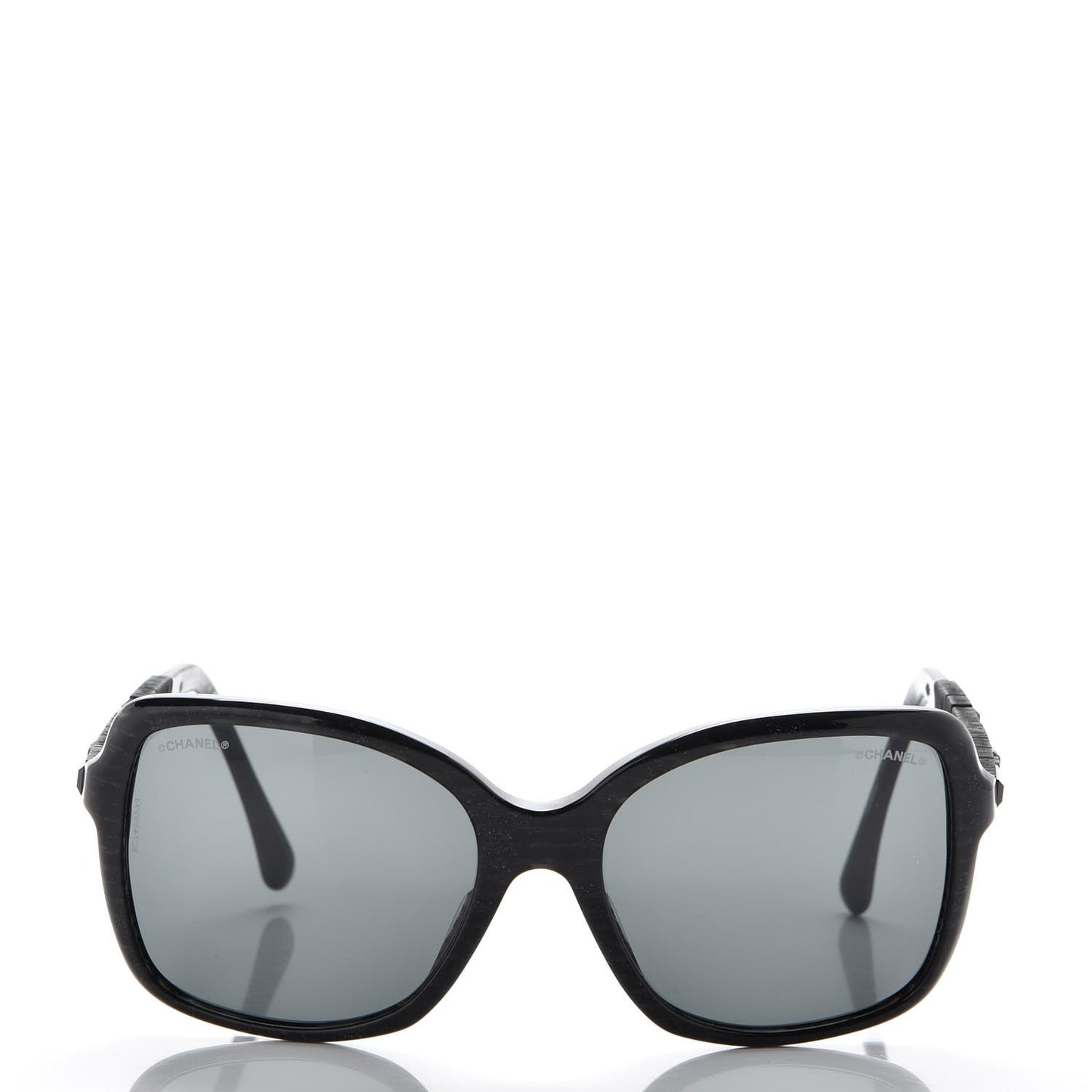 Baguette Crystal Polarized Square Sunglasses 5308-B Black
