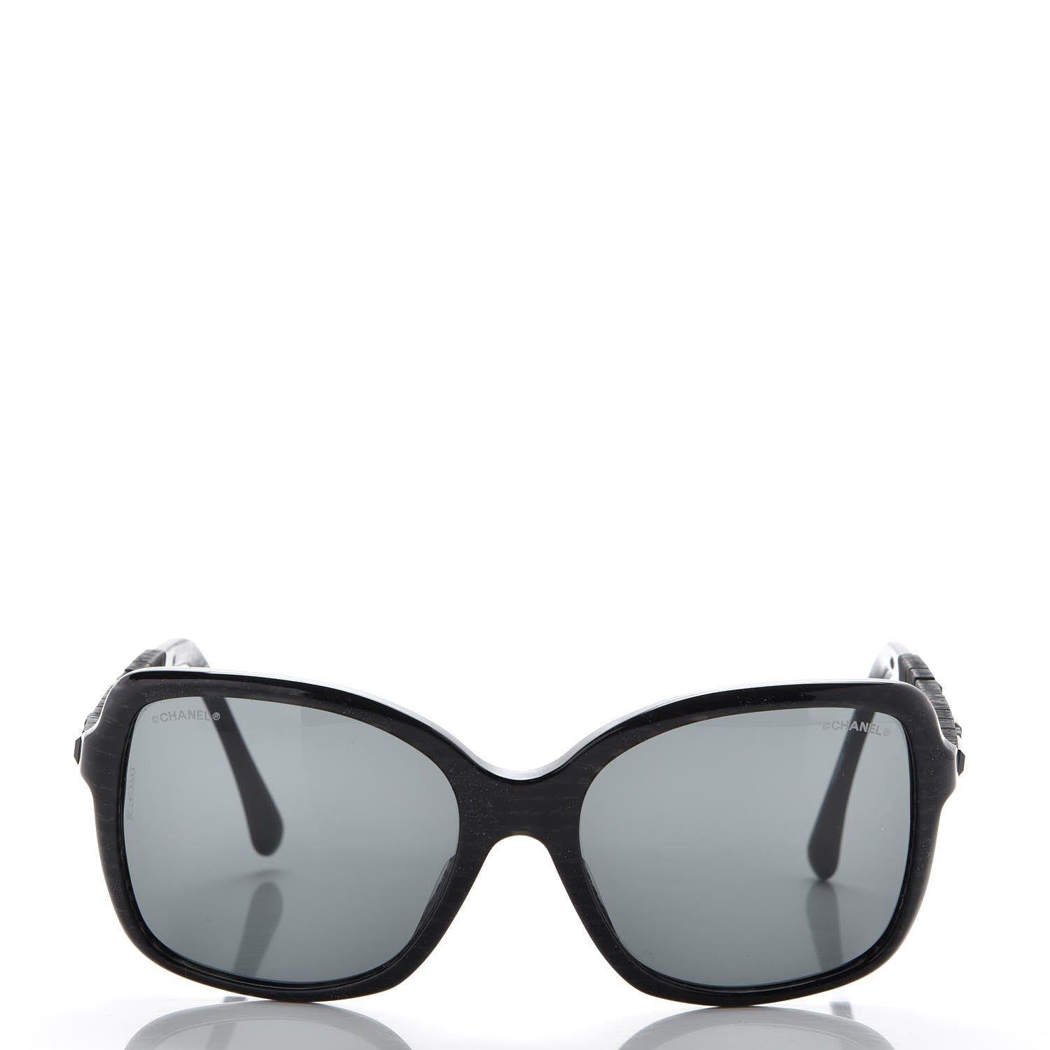 Chanel Baguette Crystal Polarized Square Sunglasses 5308-B Black 4 of 8