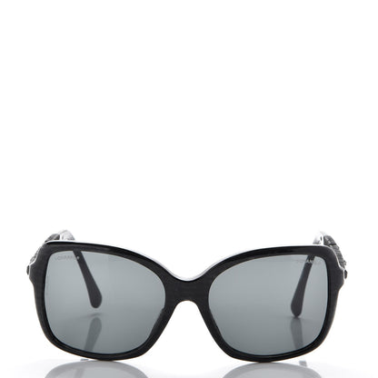 Chanel Baguette Crystal Polarized Square Sunglasses 5308-B Black 4 of 8