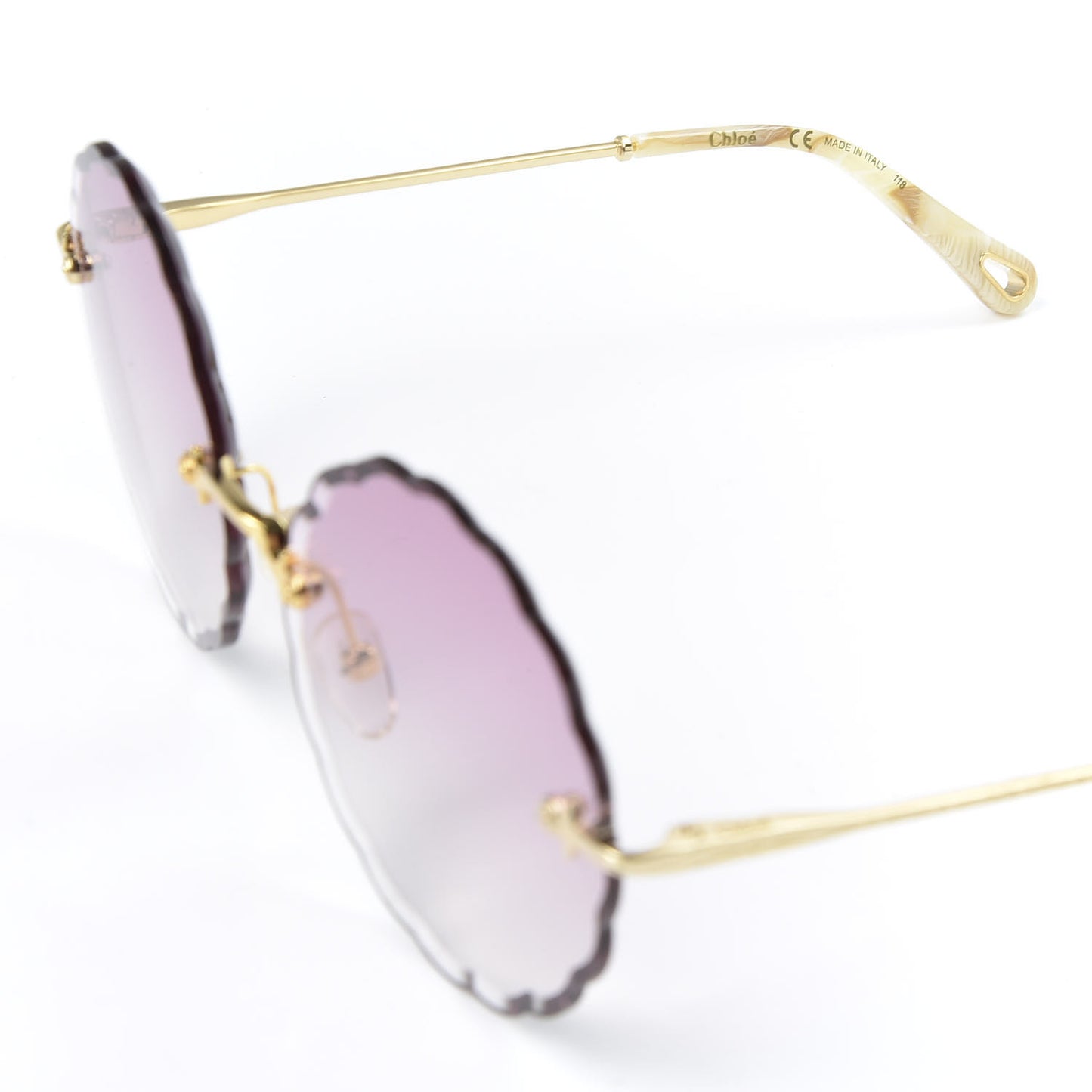 Rosie Bevelled Round Sunglasses CE142S Gold Gradient Coral