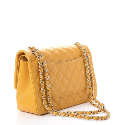 Chanel Lambskin Quilted Jumbo Double Flap Yellow 4 of 12
