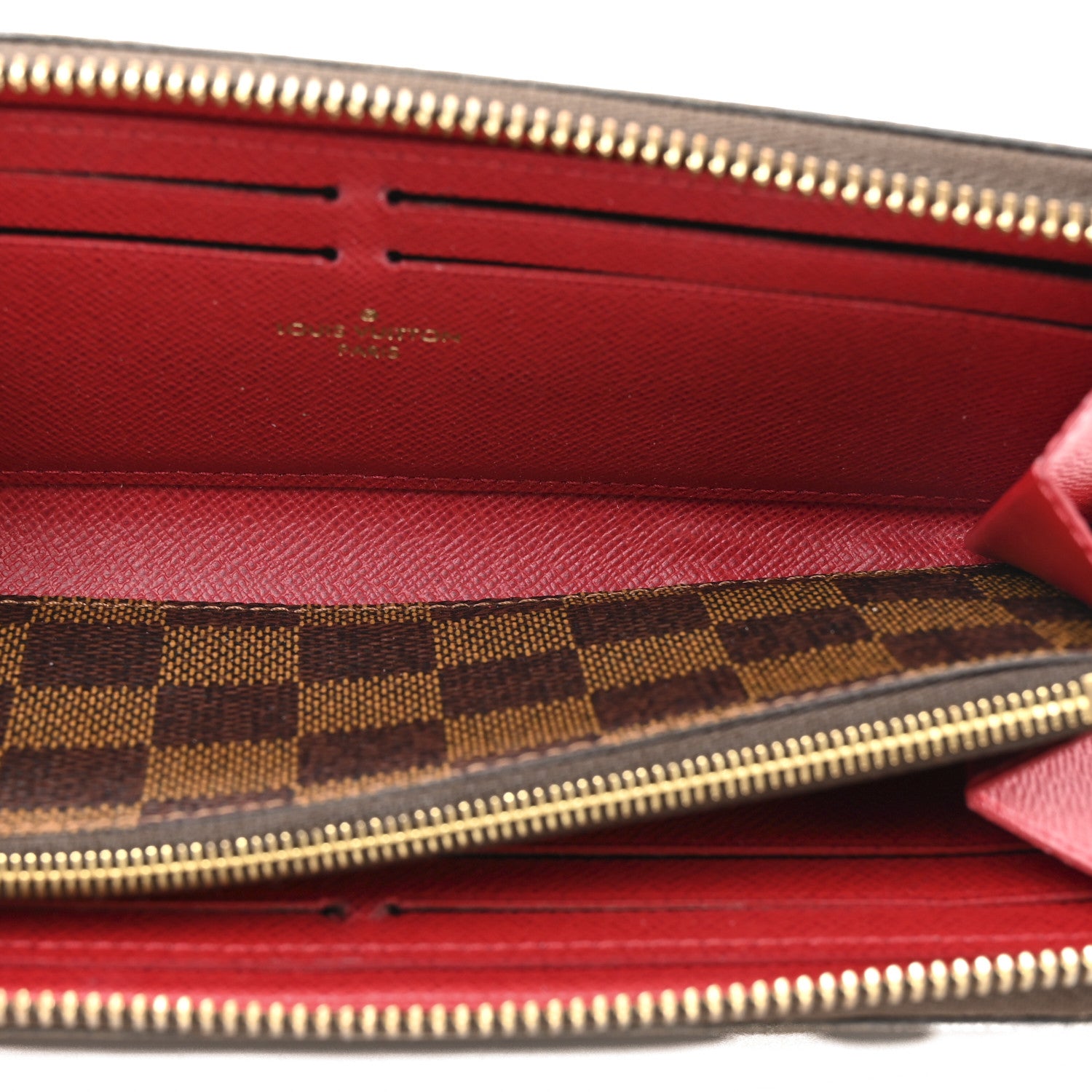 Louis Vuitton Damier Ebene Clemence Wallet Cherry 5 of 13