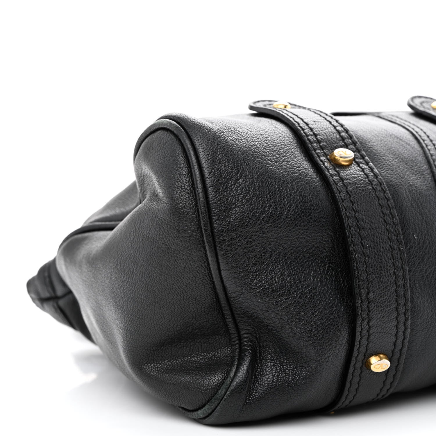 Valentino Garavani Grained Calfskin Catch Satchel Black 9 of 13