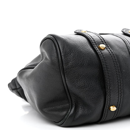 Valentino Garavani Grained Calfskin Catch Satchel Black 9 of 13