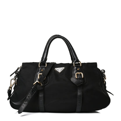 Prada Tessuto Nylon City Calfskin Shoulder Bag Black 1 of 21