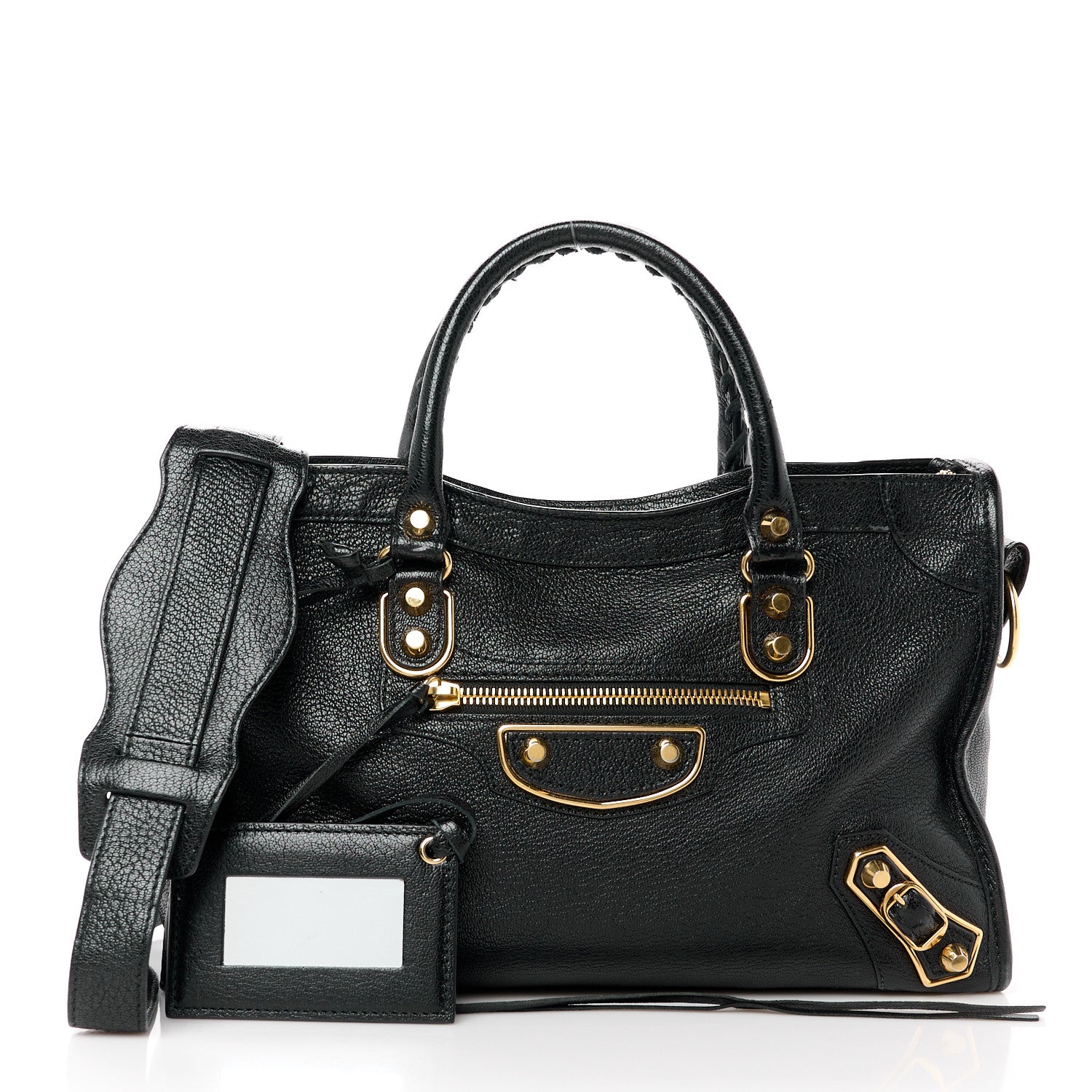Balenciaga Chevre Gold Metallic Edge Hardware S City Black 3 of 13