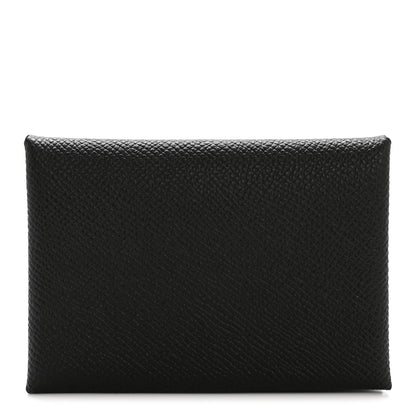 Hermes Epsom Calvi Duo Card Case Black 1 of 9