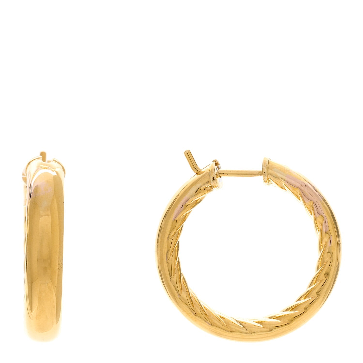 David Yurman 18K Yellow Gold Mercer Hoop Earrings 1 of 4