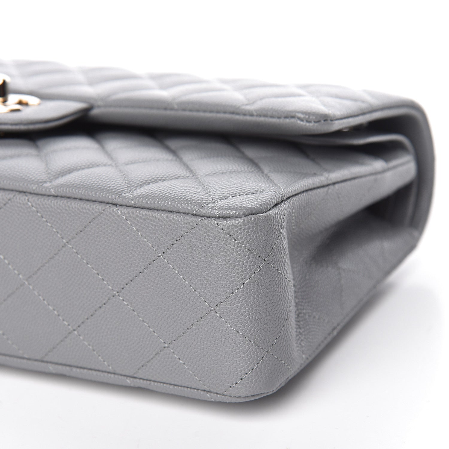Chanel Caviar Quilted Medium Double Flap Grey 6 of 10
